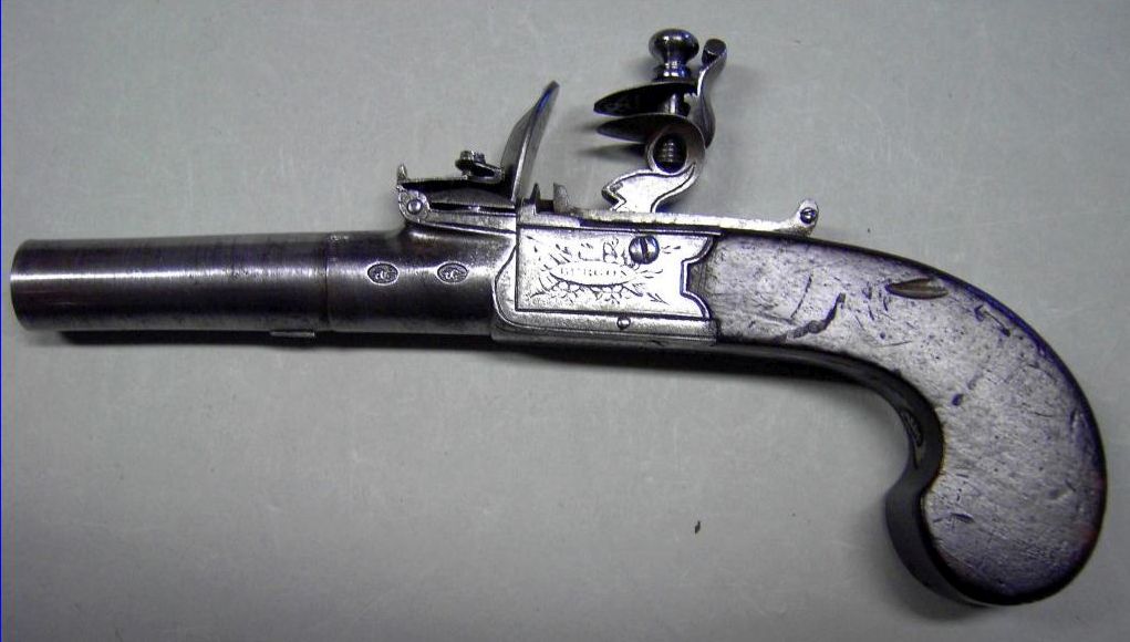 England, Boxlock-Taschenpistole von John BURGON in London, um 1800