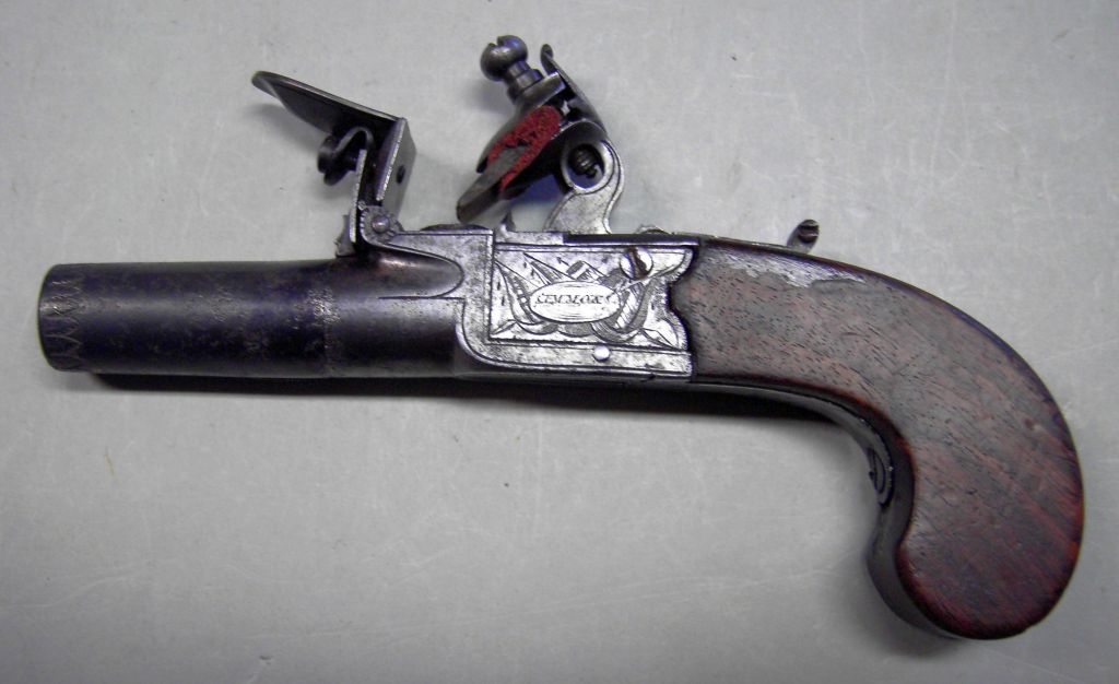 England, Boxlock-Taschenpistole von SIMMONS in London, um 1810
