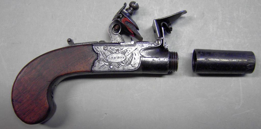 England, Boxlock-Taschenpistole von SIMMONS in London, um 1810