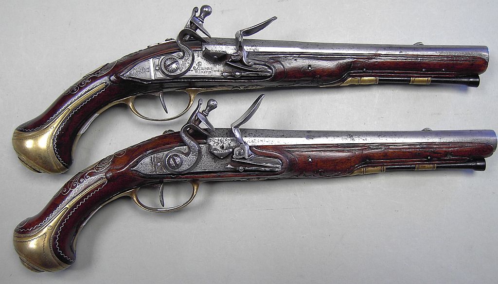 Paar Reisepistolen um 1750, gefertigt von PIERRE GIRAUD, St. Etienne