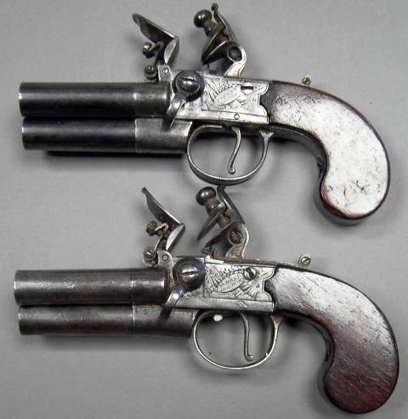 Paar dreiläufige Boxlockpistolen von PARKER/London