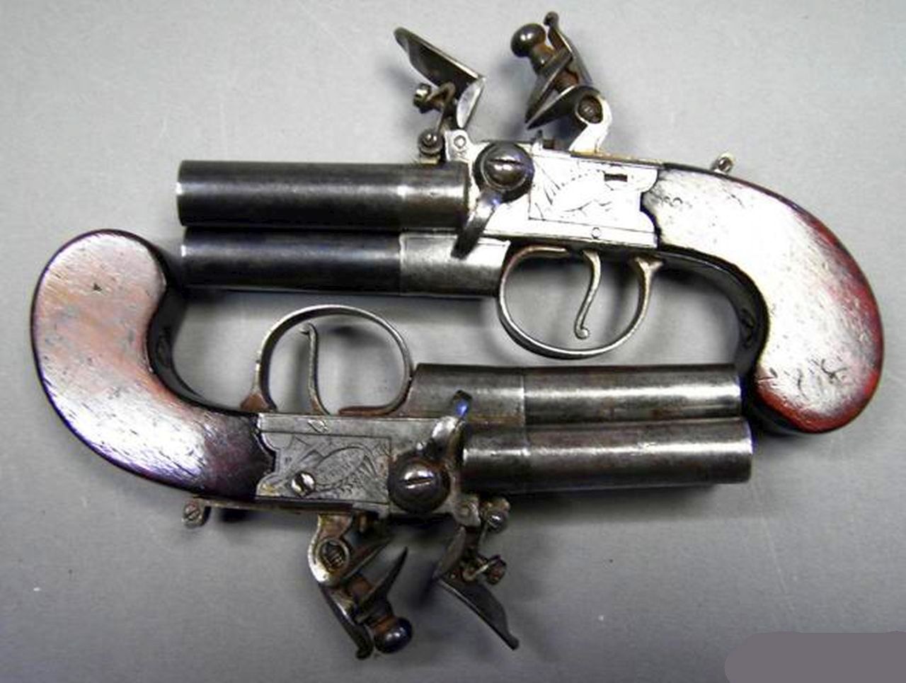 Paar dreiläufige Boxlockpistolen von PARKER/London