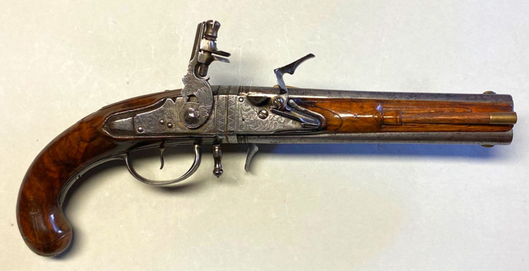 Frankreich, gezogene Steinschloss-Wenderpistole 1694